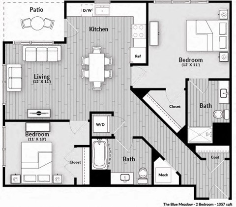 The Blue Meadow Floorplan at The Harrison, Newtown Square, Pennsylvania
